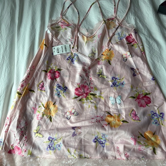 INC International Concepts Womens Lace-Trim Floral Chemise Nightgown Large - Picture 7 of 10